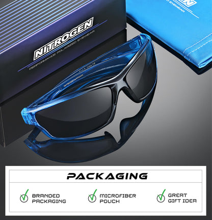 Nitrogen Polarized Wrap Around Sport Sunglasses for Men Women UV400 Protection Sun Glasses