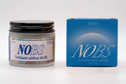 NOBS Toothpaste Tablets - Nano Hydroxyapatite, Flouride & Plastic Free, Eco & Travel Friendly - Remineralize with NHA