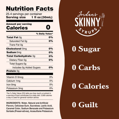 Jordan's Skinny Syrups Sugar Free Coffee Syrup, Vanilla Flavor Drink Mix, Zero Calorie Flavoring for Chai Latte, Protein Shake, Food and More, Gluten Free, Keto Friendly, 25.4 Fl Oz, 2 Pack