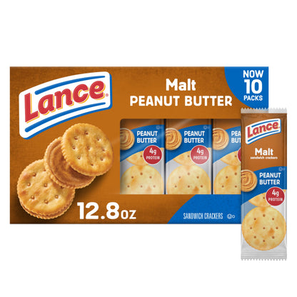 Lance Sandwich Crackers, Captain's Wafer Grilled Cheese, 10 Individual Packs, 6 Sandwiches Each