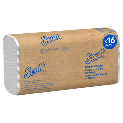 Scott Multifold Paper Towels (01804), with Absorbency Pockets™, 9.2" x 9.4" sheets, White (250 Sheets/Pack, 16 Packs/Case, 4,000 Sheets/Case)