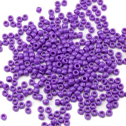 1000 Pcs Acrylic Black Pony Beads 6x9mm Bulk for Friendship Bracelet Necklace Jewelry Making Earring Hair Braiding