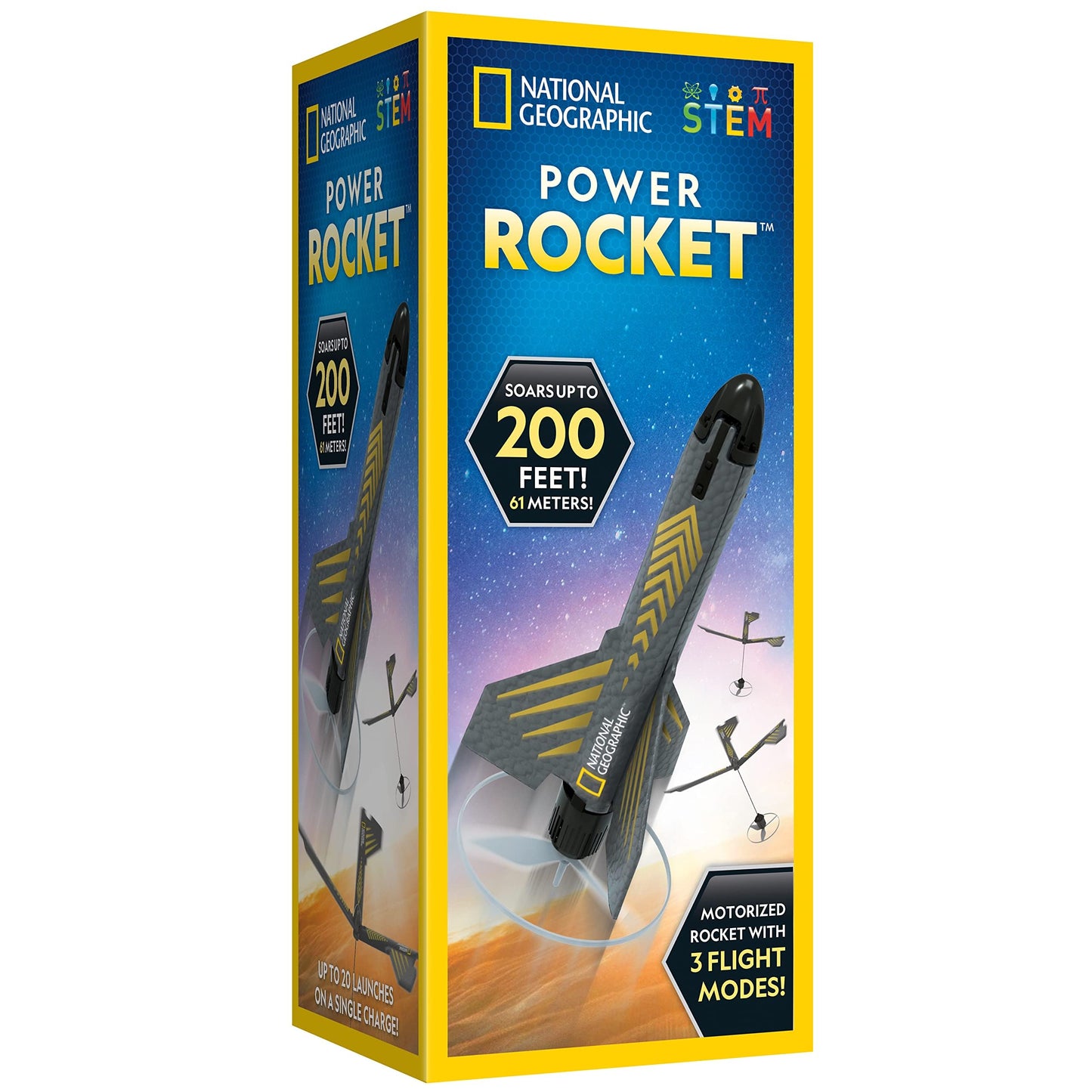 NATIONAL GEOGRAPHIC Rocket Launcher for Kids – Patent-Pending Motorized Air Rocket Toy, Launch up to 200 ft, Kids Outdoor Toys & Model Rockets, Gifts for Kids Ages 8 9 10 11 & 12, Space Toys