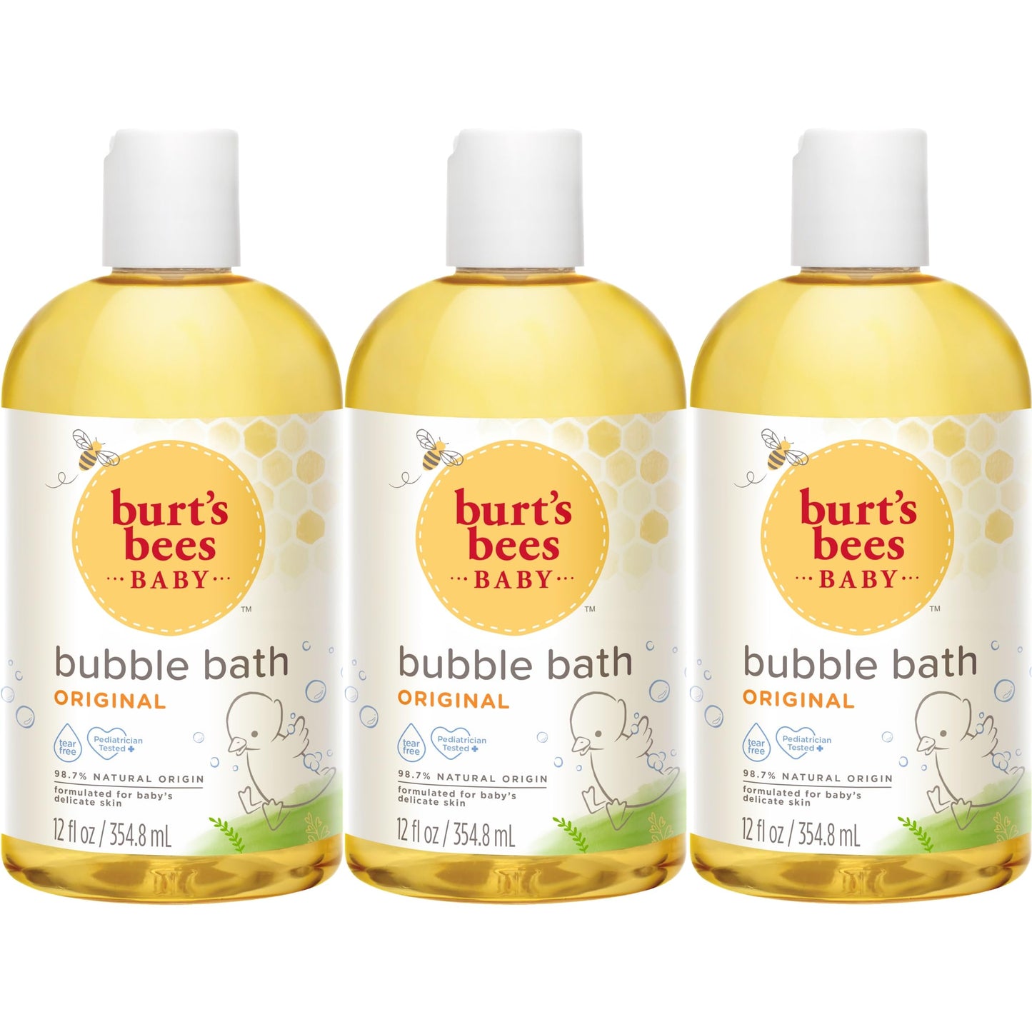 Burt's Bees Baby Shampoo and Wash, Original, Tear Free, Pediatrician Tested, 98.7% Natural Origin, 21 Fluid Ounces