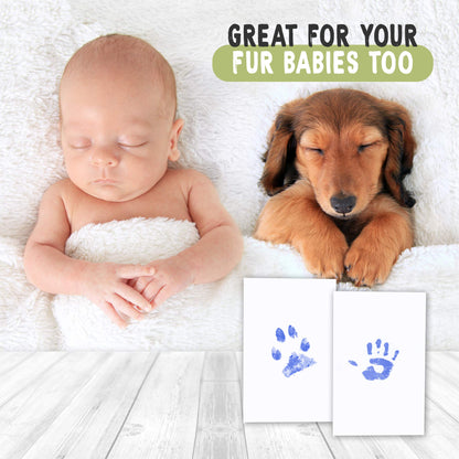 4-Pack Inkless Hand and Footprint Kit - Ink Pad for Baby Hand and Footprints - Dog Paw Print Kit,Dog Nose Print Kit - Baby Footprint Kit, Clean Touch Baby Foot Printing Kit, Handprint Kit (Jet Black)