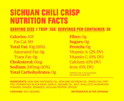 FLYBYJING Sichuan Chili Crisp - Premium Spicy Savory All-Natural Vegan Chili Oil - Crunchy Hot Sauce, Good on Everything, Sugar Free - 6oz (Pack of 1)