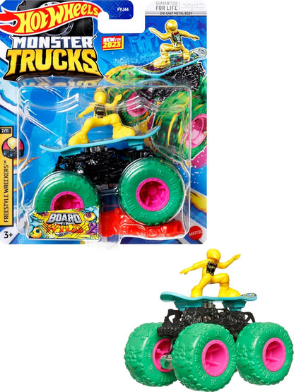 Hot Wheels Monster Trucks, 1 Toy Truck in 1:64 Scale & 1 Crushable Car, Vehicle Play for Kids & Collectors (Styles May Vary)