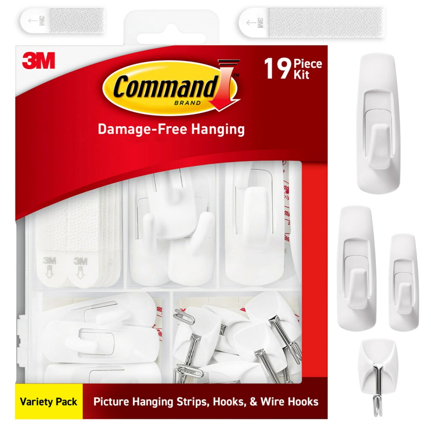 Command Variety Pack, Picture Hanging Strips, Wire Hooks and Utility Hooks, Damage Free Hanging Variety Pack for Up to 19 Items, 1 Kit