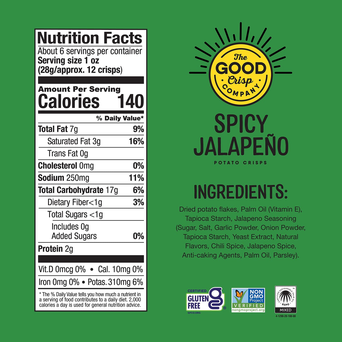 The Good Crisp Company, Good Crisps Minis (Original, 1.6 Ounce, Pack of 12) Non-GMO, Allergen Friendly, Potato Chip Snack Pack, Gluten Free Snacks