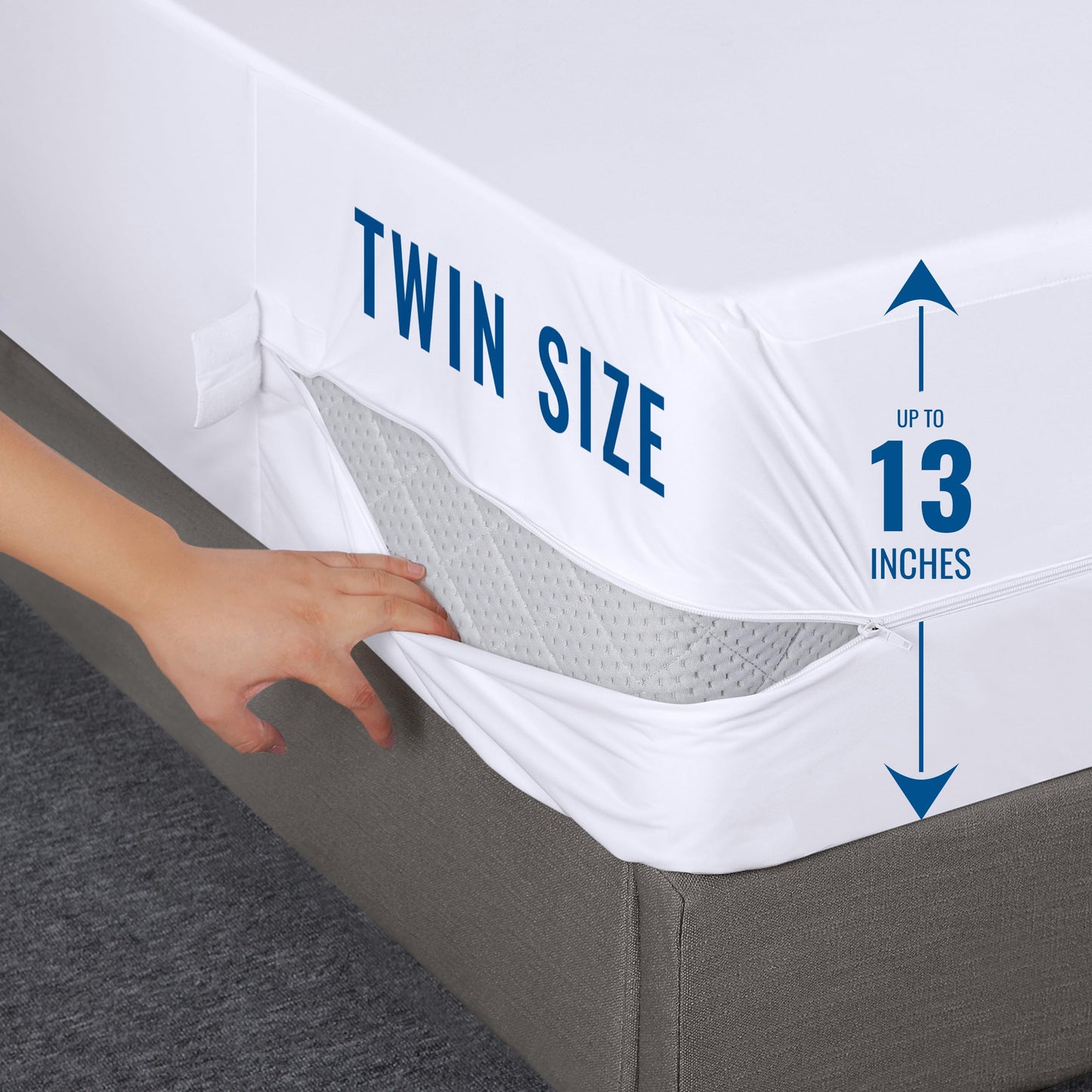 Utopia Bedding Zippered Mattress Encasement Twin - 100% Waterproof and Bed Bug Proof Mattress Protector - Absorbent, Six-Sided Mattress Cover