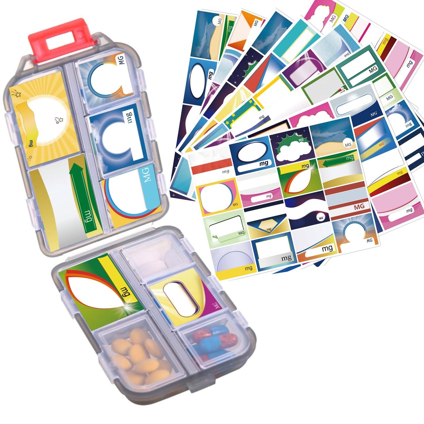 1Pack Travel Pill Organizer - 10 Compartments Pill Case, Compact and Portable Pill Box, Perfect for On-The-Go Storage, Pill Holder for Purse Gray