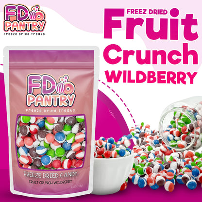 Fruit Crunch Original Candy Freeze Dried 16 oz 1 pound - Assortment Strawberry, Orange, Lemon, Grape, Lime Flavors Large 1lb Big Bag Pouch - Ideal Gift Snack 16oz