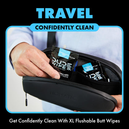 DUDE Wipes - On-The-Go Flushable Wipes - 1 Pack, 30 Wipes - Unscented Extra-Large Individually Wrapped Adult Wet Wipes - Vitamin E & Aloe - Septic and Sewer Safe