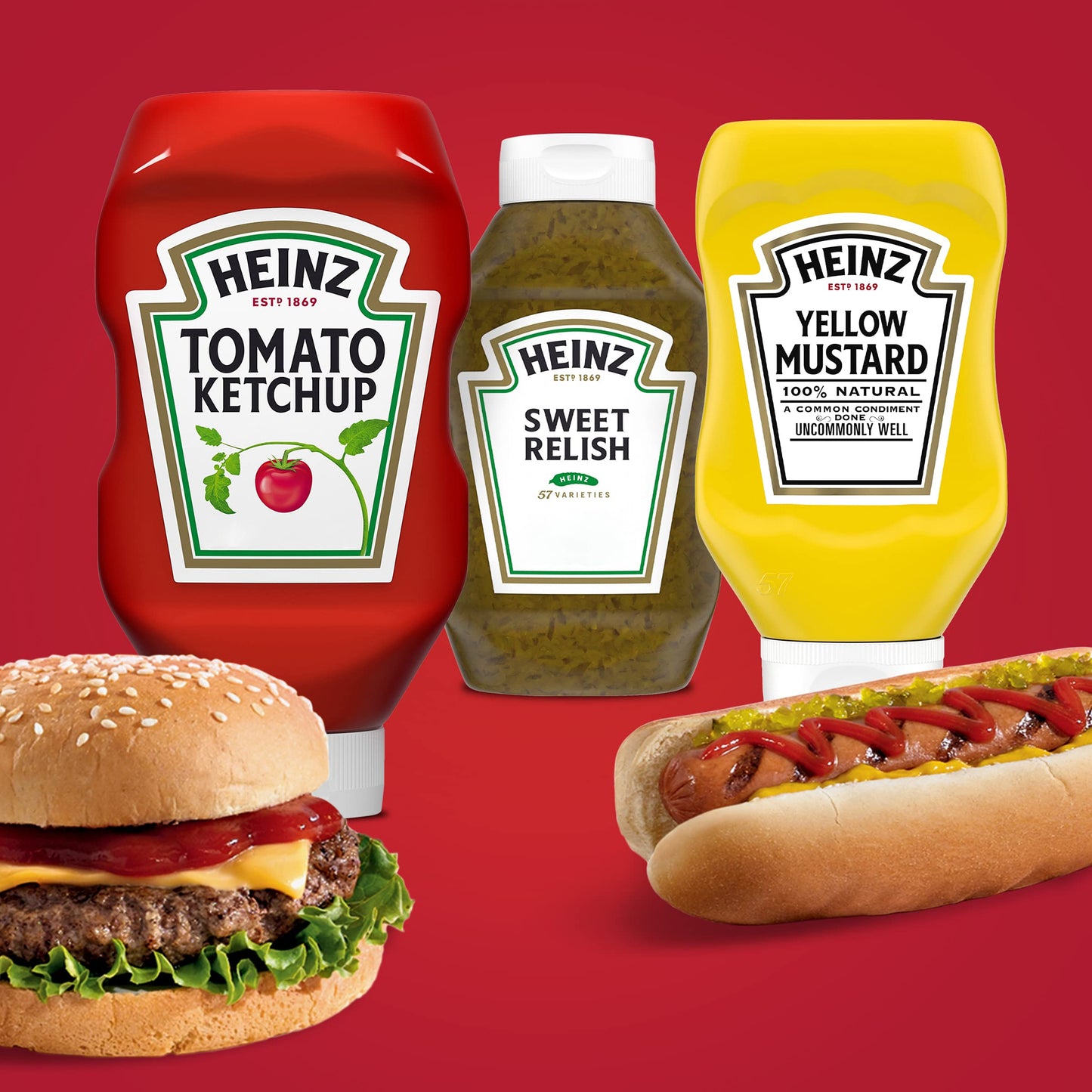 Heinz Tomato Ketchup, Relish, and Mustard Picnic Pack, 3 Count