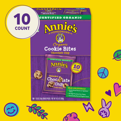 Annie's Organic Chocolate Chip Cookie Bites, 10 Packets, 10.5 oz.