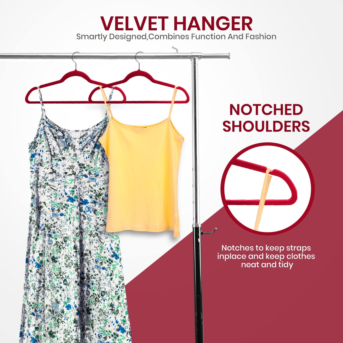 Utopia Home Velvet Hangers 50 Pack - Non-Slip Clothes Hangers - Black Hangers - Suit Hangers with 360 Degree Rotatable Hook - Heavy Duty Coat Hangers - Pants Hangers