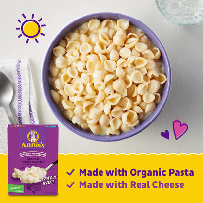 Annie's White Cheddar Shells Macaroni and Cheese with Organic Pasta, 6 oz (Pack of 12)