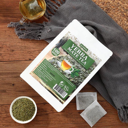 Premium 50 Mullein Leaf Tea Bags. Made with 100% Pure Mullein Leaves, for Lungs Cleanse and Respiratory Support, No Flavoring & No Additives & Caffeine Free.