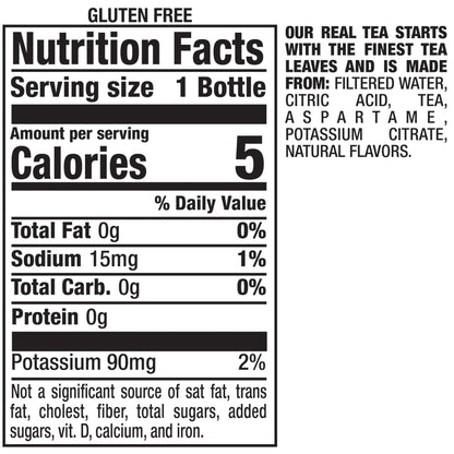 Snapple Zero Sugar Peach Tea, 16 fl oz recycled plastic bottle (Pack of 12)