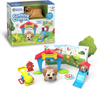 Learning Resources Coding Critters Ranger & Zip,22 Piece Set, Ages 4+, Screen-Free Early Coding Toy for Kids, Interactive STEM Coding Pet, Gifts for Boys and Girls