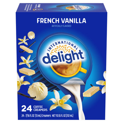 International Delight Coffee Creamer Singles, Sweet & Creamy, Shelf Stable Flavored Creamer, 24 Ct, 16 FL Oz, Pre-Portioned Creamers