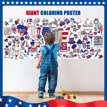 PADTIC Giant Coloring Poster,30x72Inch Happy Birthday Drawing Paper Coloring Tablecloth,DIY Birthday Activity Poster Table Cover,Kids Art Crafts Coloring Mat,Home Classroom Birthday Party Suppiles