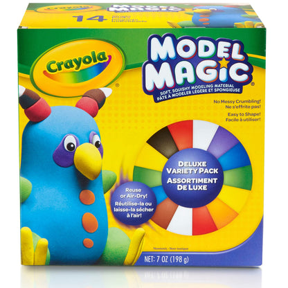 Crayola Model Magic Deluxe Variety Pack (14 Packs), Kids Air Dry Clay, Modeling Clay Alternative, Kids Craft Supplies, 7oz