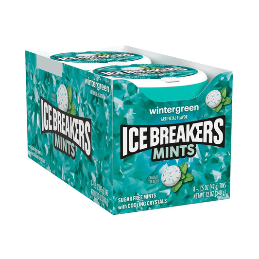 ICE BREAKERS Wintergreen Sugar Free Breath Mints Tins, 1.5 oz (8 Count)