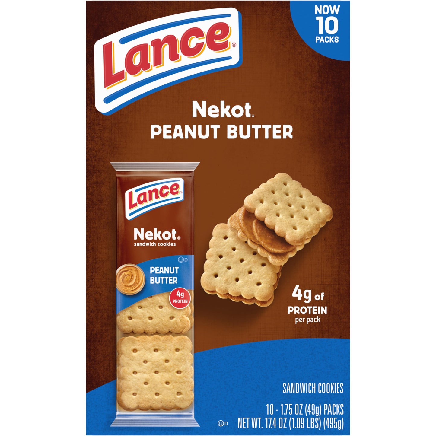 Lance Sandwich Crackers, Captain's Wafer Grilled Cheese, 10 Individual Packs, 6 Sandwiches Each