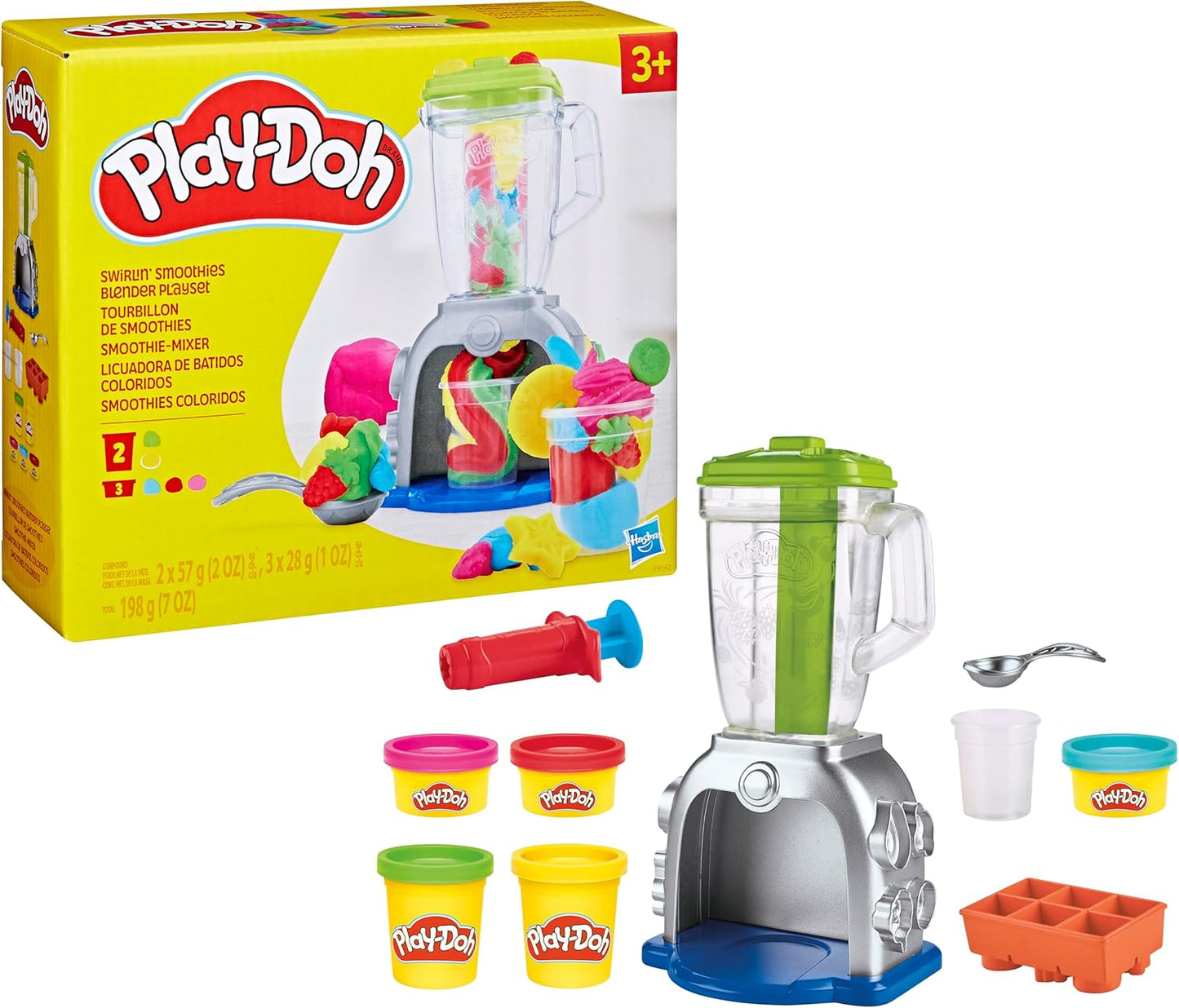 Play-Doh Swirlin' Smoothies Toy Blender Playset, Play Kitchen Appliances, Kids Arts and Crafts Toys for 3 Year Old Girls and Boys and Up