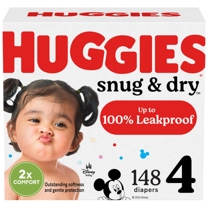 Huggies Size 2 Diapers, Snug & Dry Baby Diapers, Size 2 (12-18 lbs), 100 Count, Packaging May Vary