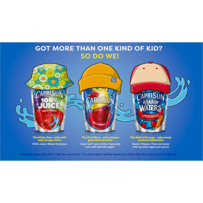 Capri Sun 100% Juice Fruit Punch Naturally Flavored Kids Juice Blend (40 ct Pack, 4 Boxes of 10 Pouches)