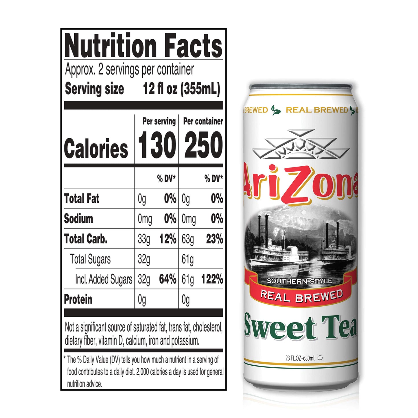 AriZona Green Tea with Ginseng and Honey - Big Can, 22 Fl Oz (Pack of 24)