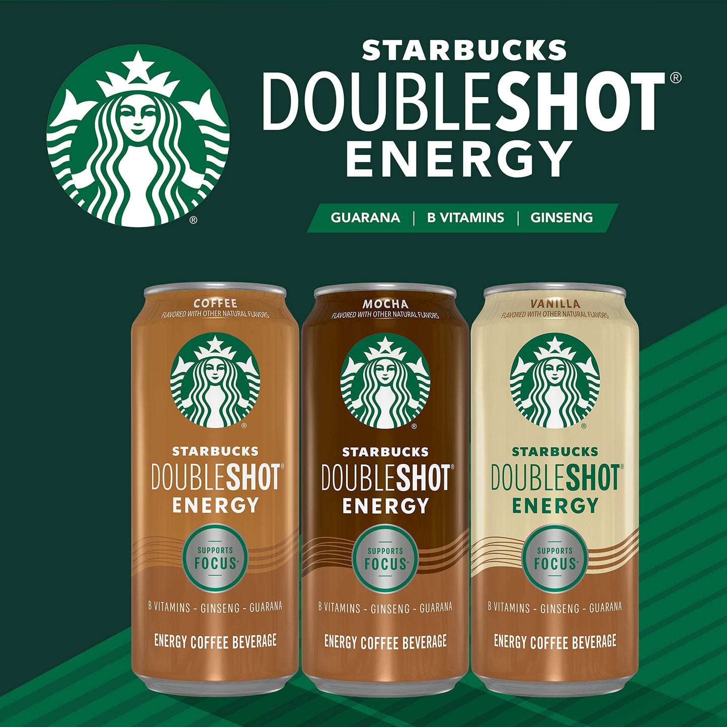 Starbucks Doubleshot Energy Drink Coffee Beverage, Vanilla, Iced Coffee, 15 fl oz Cans (12 Pack) (Packaging May Vary)