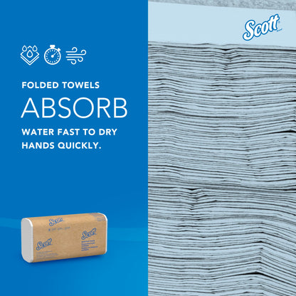 Scott Multifold Paper Towels (01804), with Absorbency Pockets™, 9.2" x 9.4" sheets, White (250 Sheets/Pack, 16 Packs/Case, 4,000 Sheets/Case)