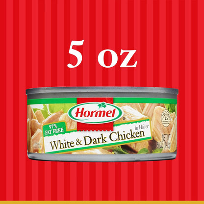 Hormel Canned White and Dark Chunk Chicken, 5 Ounce (Pack of 12)