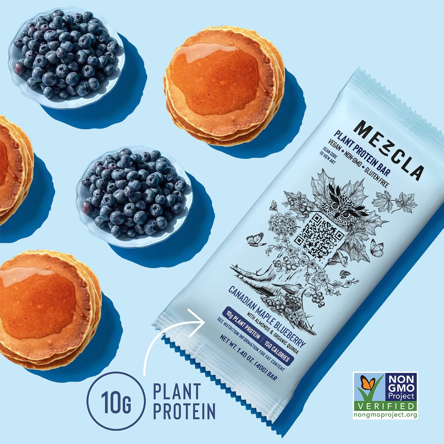 Mezcla Vegan Chocolate High Protein Bars, Gluten Free, Plant Based, Non GMO, No Dairy, 10g Protein, Healthy Snacks, 6 Flavor Variety Pack (8 Bars)