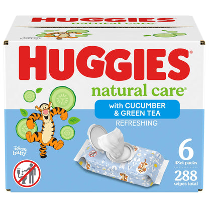 Huggies Natural Care Refreshing Baby Wipes, Hypoallergenic, Scented, 10 Flip-Top Packs (560 Wipes Total), Packaging May Vary