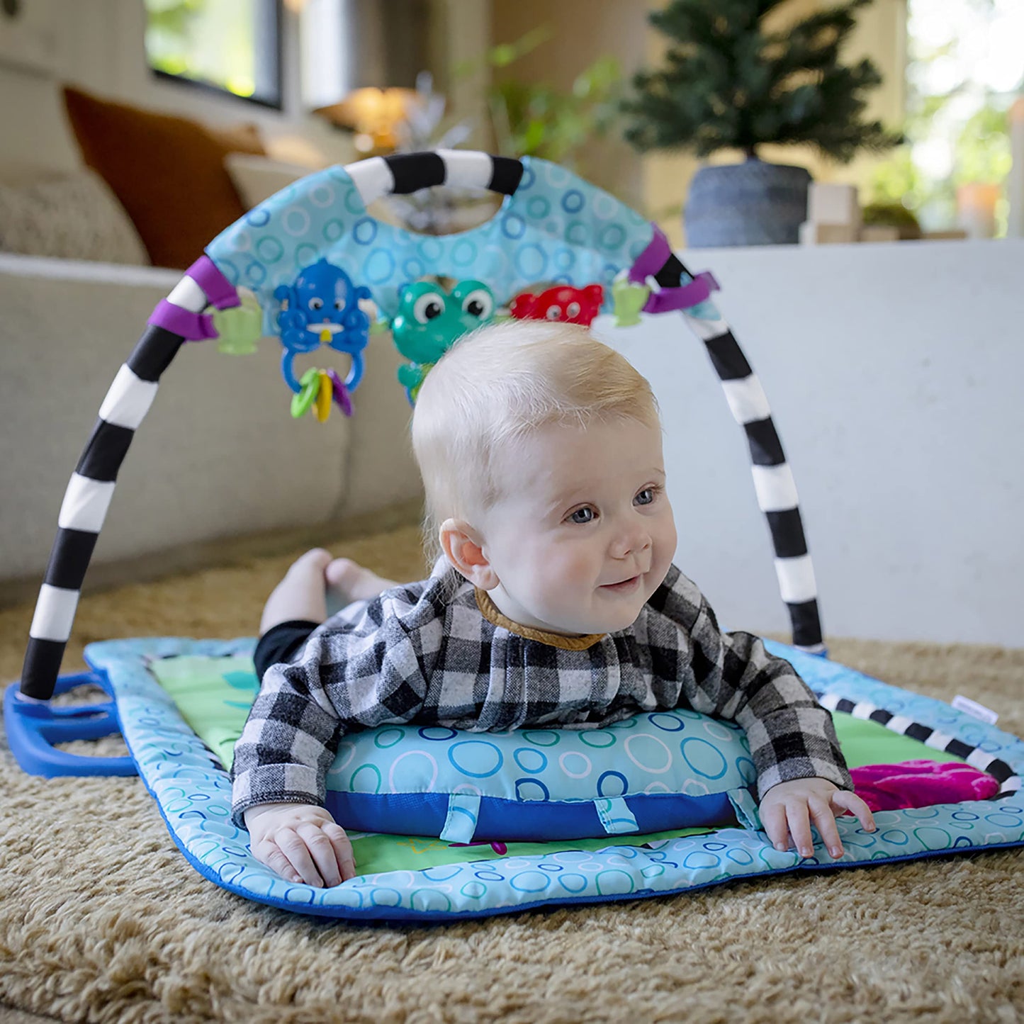 Baby Einstein 4-in-1 Kickin' Tunes Music and Language Play Gym and Piano Tummy Time Activity Mat