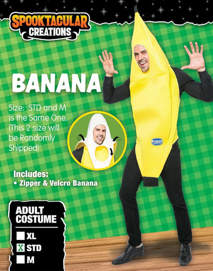 Spooktacular Creations Appealing Banana Costume Adult Deluxe Set for Halloween Dress Up Party and Roleplay Cosplay