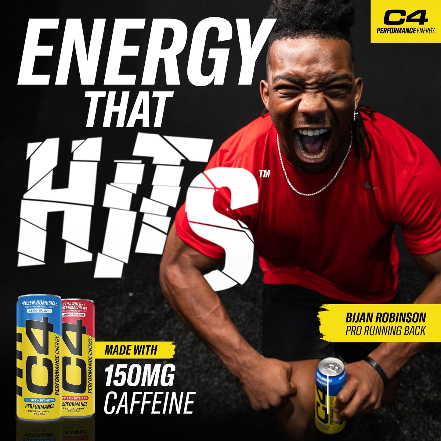 C4 Smart Energy Drink – Boost Focus and Energy with Zero Sugar, Natural Energy, and Nootropics - 200mg Caffeine - Cherry Berry Lime (12oz Pack of 12)