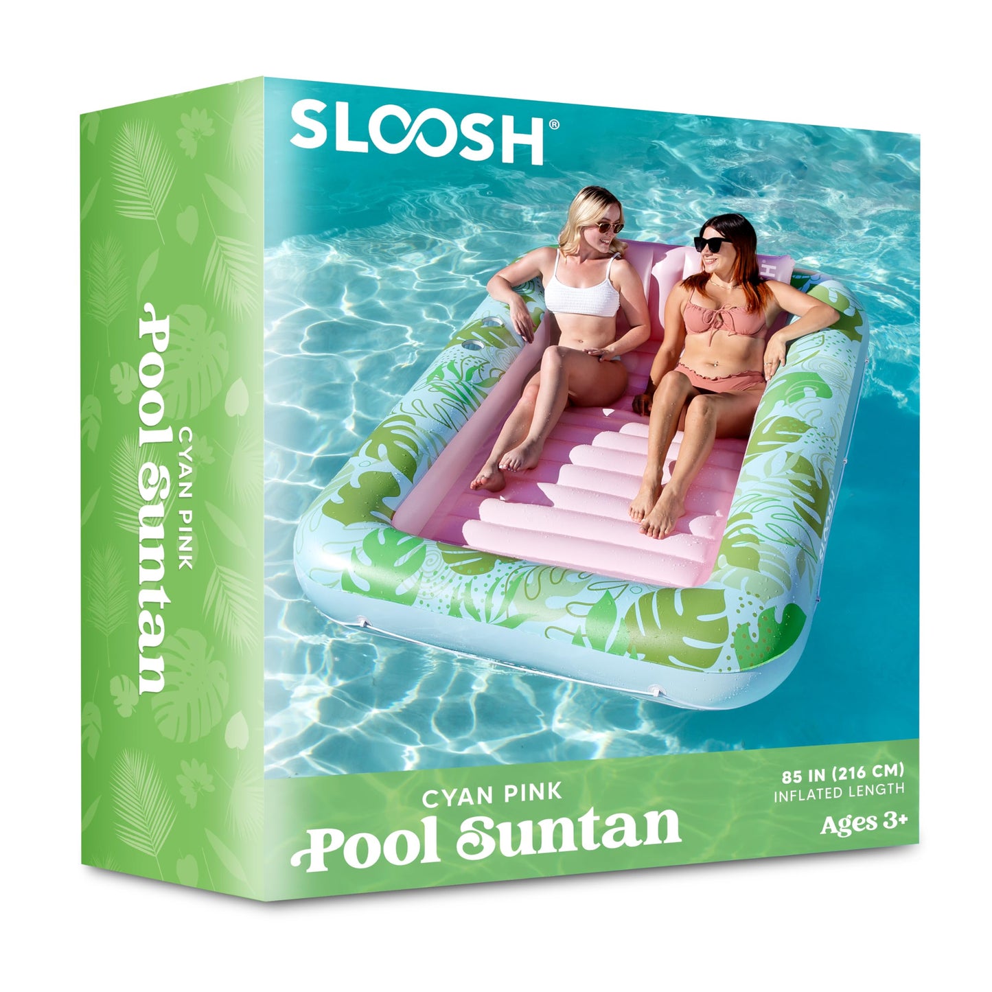 Sloosh Inflatable Tanning Pool Lounger Float for Adults, 70" x 46" Large Suntan Tub Pool Floats Sun Tan Tub Ice Bath Tub Tanning Bed Blow up Pool Raft Lounge Floatie, L-Blue