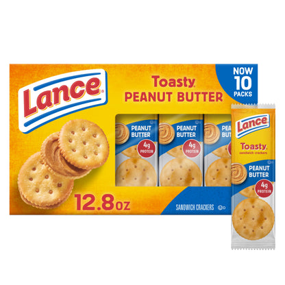 Lance Sandwich Crackers, Captain's Wafer Grilled Cheese, 10 Individual Packs, 6 Sandwiches Each