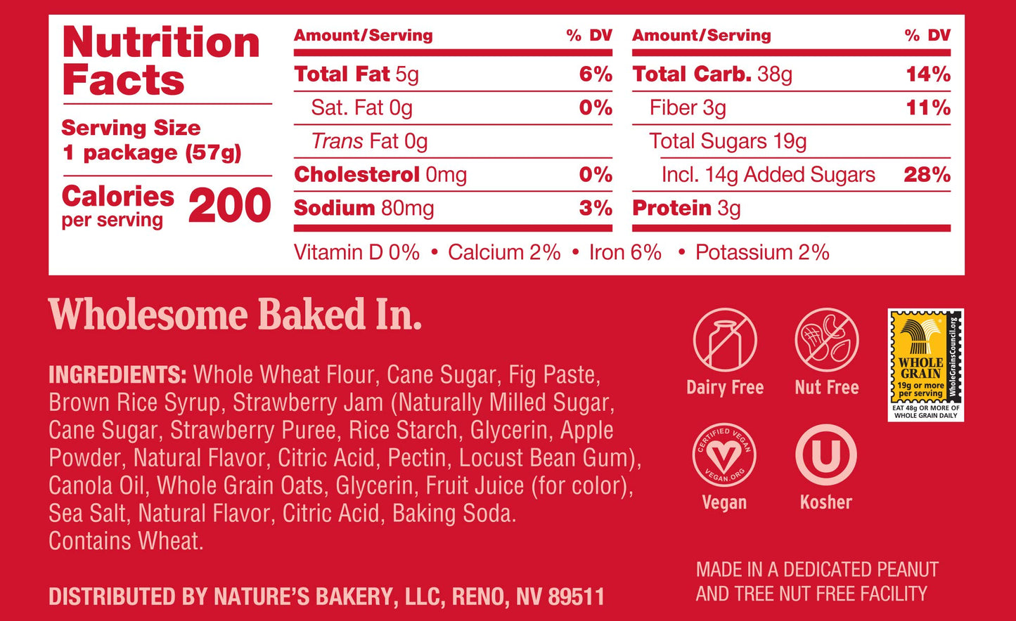 Nature's Bakery Fig Bar, Apple Cinnamon, 2 oz