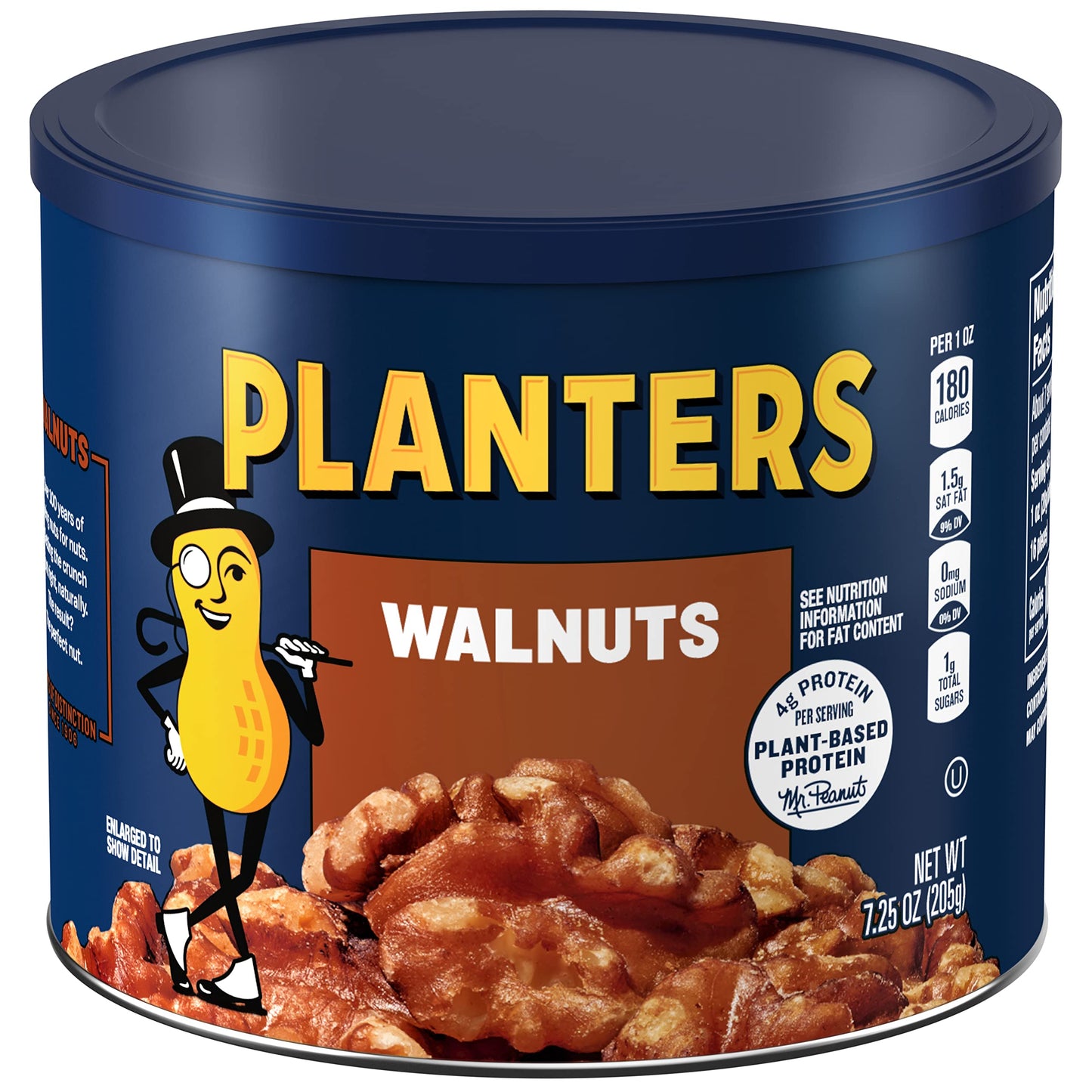 PLANTERS Roasted Pecan Nuts, Party Snacks, Plant-Based Protein, Nuts for Baking, Quick Snack for Adults, After School Snack, Roasted Pecans, Flavored with Sea Salt, Kosher, 7.25oz Canister