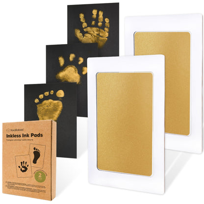 4-Pack Inkless Hand and Footprint Kit - Ink Pad for Baby Hand and Footprints - Dog Paw Print Kit,Dog Nose Print Kit - Baby Footprint Kit, Clean Touch Baby Foot Printing Kit, Handprint Kit (Jet Black)