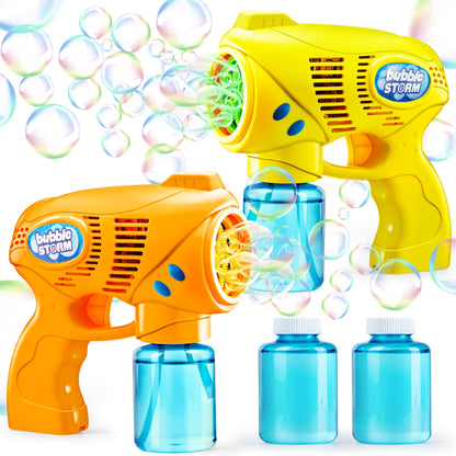 JOYIN 2 Kids Bubble Gun with 2 Bottles Bubble Refill Solution, Bubble Guns kids 4-8, Bubble Machine Gun for Toddlers 1-3, Bubble Gun Blaster Party Favors, Summer Toy, Outdoors, Easter, Birthday Gift