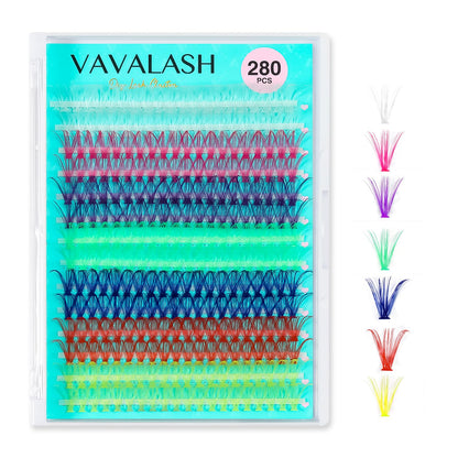 VAVALASH DIY Lash Extension Kit 280 Clusters Individual Lashes Kit 30D 40D 0.07D-10-16mm Lash Clusters, Lash Bond and Seal, Lash Tweezer for DIY Eyelash Extension at Home（Kit-30D+40D-0.07D-10-16MIX）