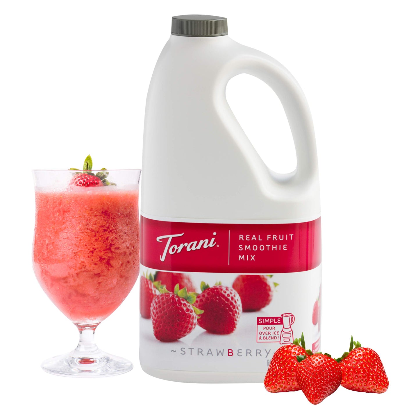 Torani Real Fruit Smoothie Mix, Strawberry, 64 Ounce