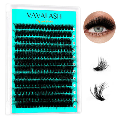 VAVALASH DIY Lash Extension Kit 280 Clusters Individual Lashes Kit 30D 40D 0.07D-10-16mm Lash Clusters, Lash Bond and Seal, Lash Tweezer for DIY Eyelash Extension at Home（Kit-30D+40D-0.07D-10-16MIX）